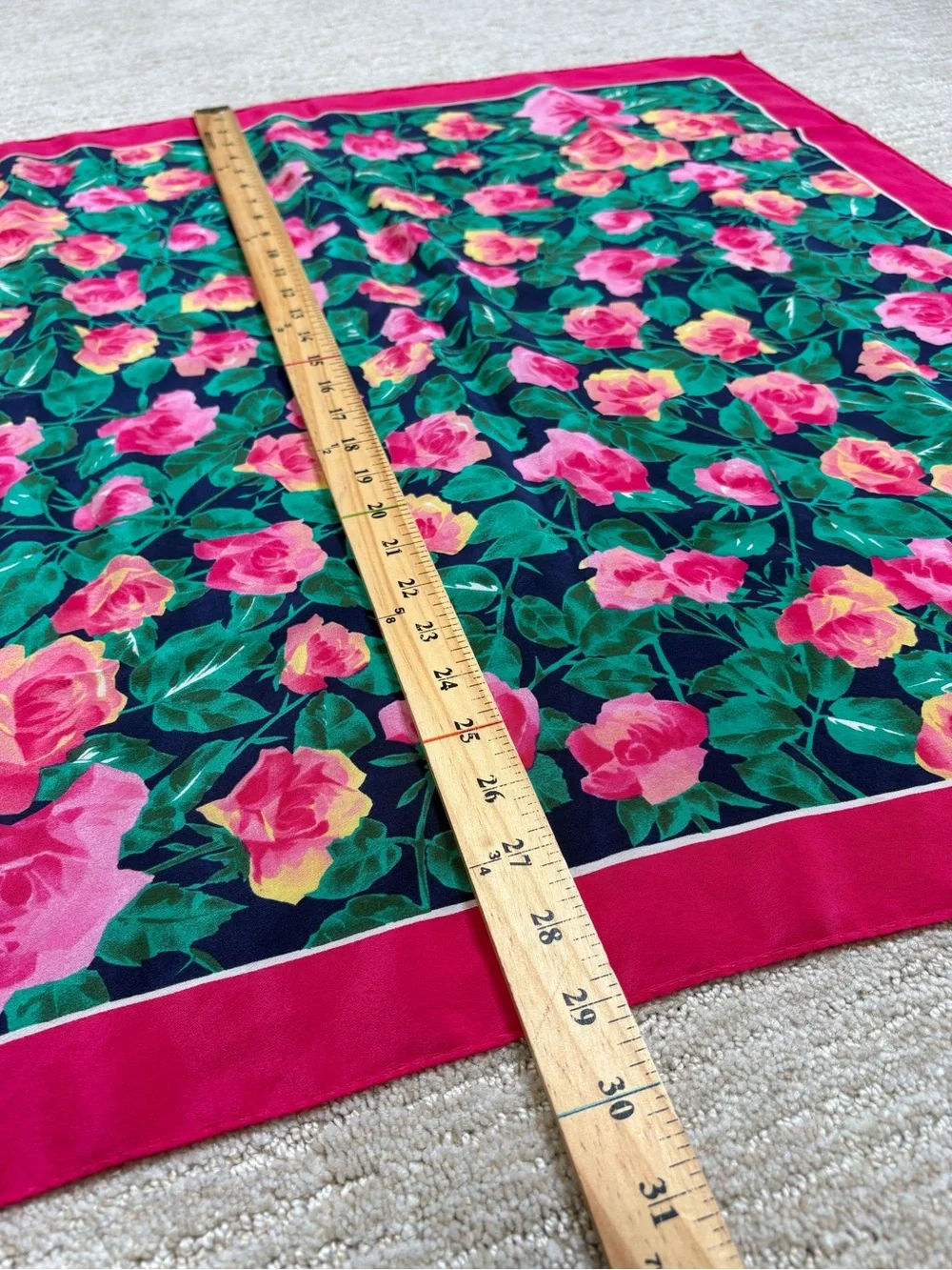 Rose Floral Print Square Chiffon Scarf 29
